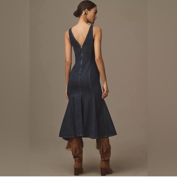 NWT Reformation Serafina Denim Midi Dress - Picture 7 of 11